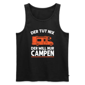 Camper Campen Camping Geschenk - Männer Premium Bio Tank Top - Schwarz - Vorne - Michal (187cm)