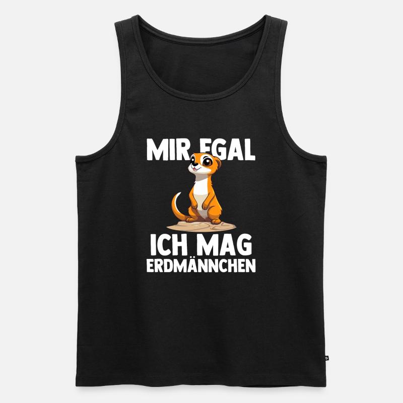 Erdmännchen Tier Säugetier Geschenk - Männer Premium Bio Tank Top - Schwarz