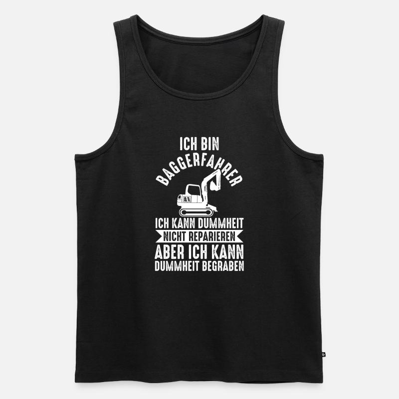 Bagger Fahrer Baggerfahrer Geschenk - Männer Premium Bio Tank Top - Schwarz