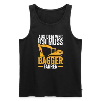Bagger Fahrer Baggerfahrer Geschenk - Männer Premium Bio Tank Top - Schwarz - Vorne - Michal (187cm)