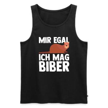 Biber Tier Biber Fans Geschenk - Männer Premium Bio Tank Top - Schwarz - Vorne - Michal (187cm)
