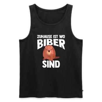 Biber Tier Biber Liebhaber Geschenk - Männer Premium Bio Tank Top - Schwarz - Vorne - Michal (187cm)