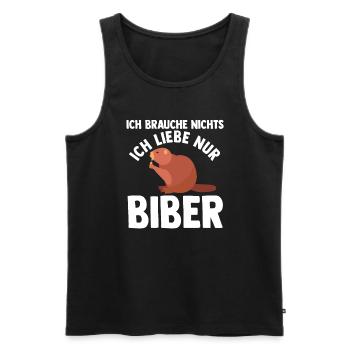 Biber Tier Biber Damm Geschenk - Männer Premium Bio Tank Top - Schwarz - Vorne - Michal (187cm)