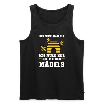 Imker Bienen Imkern Geschenk - Männer Premium Bio Tank Top - Schwarz - Vorne - Michal (187cm)