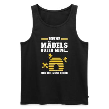 Imker Bienen Imkern Geschenk - Männer Premium Bio Tank Top - Schwarz - Vorne - Michal (187cm)