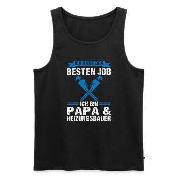 Papa Heizungsbauer Heizungsinstallateur Geschenk - Männer Premium Bio Tank Top - Schwarz - Vorne - Michal (187cm)