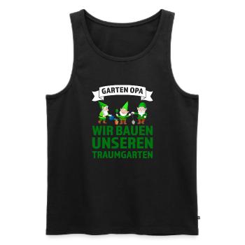 Garten Opa Zwerge Großvater Geschenk - Männer Premium Bio Tank Top - Schwarz - Vorne - Michal (187cm)