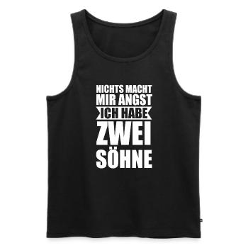 2 Söhne Familie Zwei Söhne Geschenk - Männer Premium Bio Tank Top - Schwarz - Vorne - Michal (187cm)