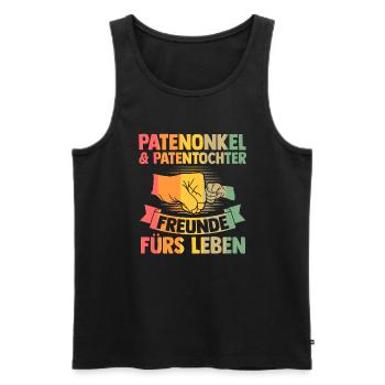 Patenonkel Patensohn Taufpate Geschenk - Männer Premium Bio Tank Top - Schwarz - Vorne - Michal (187cm)
