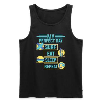 Surfing Windsurfing Stand Up Paddling Van Life - Men's Premium Organic Tank Top - black - Front - Michal (187cm)