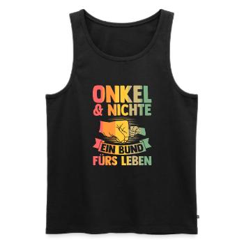 Stiefvater Stieftochter Stiefpapa Geschenk - Männer Premium Bio Tank Top - Schwarz - Vorne - Michal (187cm)