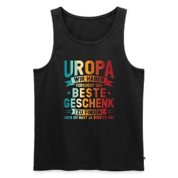 Uropa Familie Urgroßväter Geschenk - Männer Premium Bio Tank Top - Schwarz - Vorne - Michal (187cm)
