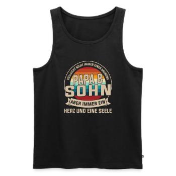 Papa & Sohn Familie Papa Geschenk - Männer Premium Bio Tank Top - Schwarz - Vorne - Michal (187cm)