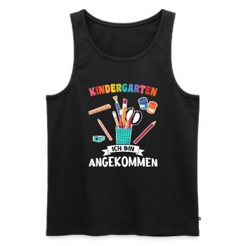 Kindergartenkind Kindergarten Kindergartenanfang G - Männer Premium Bio Tank Top - Schwarz - Vorne - Michal (187cm)