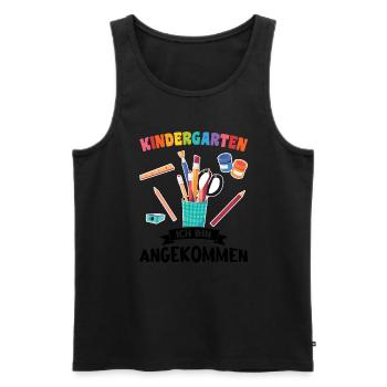 Kindergartenkind Kindergarten Kindergartenanfang G - Männer Premium Bio Tank Top - Schwarz - Vorne - Michal (187cm)