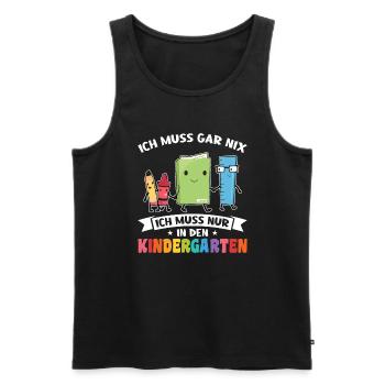 Kindergartenkind Kindergarten Kindergartenanfang G - Männer Premium Bio Tank Top - Schwarz - Vorne - Michal (187cm)