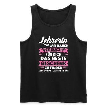 Lehrer Lehrerin Schule Geschenk - Männer Premium Bio Tank Top - Schwarz - Vorne - Michal (187cm)
