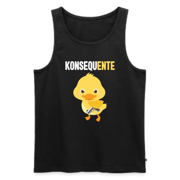 Lustig Ironie Ente Ente Sarkasmus Geschenk - Männer Premium Bio Tank Top - Schwarz - Vorne - Michal (187cm)
