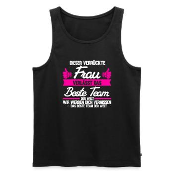 Abschied Kollegin Abschiedsparty Geschenk - Männer Premium Bio Tank Top - Schwarz - Vorne - Michal (187cm)