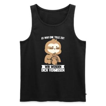 Abschied Kollegin Abschiedsparty Geschenk - Männer Premium Bio Tank Top - Schwarz - Vorne - Michal (187cm)