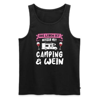Campen Wein Camper Geschenk - Männer Premium Bio Tank Top - Schwarz - Vorne - Michal (187cm)