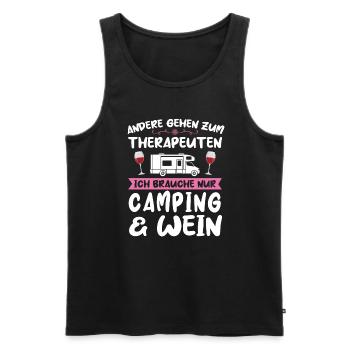 Campen Wein Camper Geschenk - Männer Premium Bio Tank Top - Schwarz - Vorne - Michal (187cm)