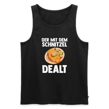 Schnitzel Wiener Schnitzelliebhaber Geschenk - Männer Premium Bio Tank Top - Schwarz - Vorne - Michal (187cm)