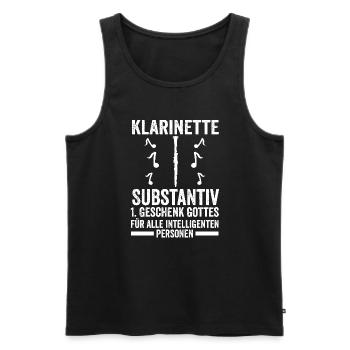 Klarinette Musik Klarinettenspieler Geschenk - Männer Premium Bio Tank Top - Schwarz - Vorne - Michal (187cm)