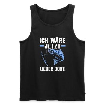 Angeln Fische Fischen Geschenk - Männer Premium Bio Tank Top - Schwarz - Vorne - Michal (187cm)