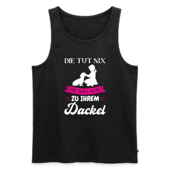 Dackel Hund Dackel Besitzer Geschenk - Männer Premium Bio Tank Top - Schwarz - Vorne - Michal (187cm)