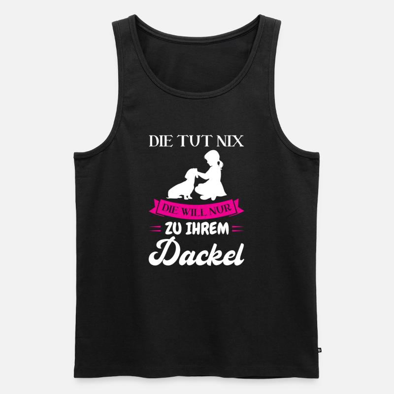 Dackel Hund Dackel Besitzer Geschenk - Männer Premium Bio Tank Top - Schwarz