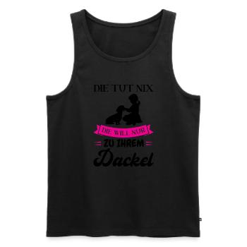 Dackel Hund Dachshund Geschenk - Männer Premium Bio Tank Top - Schwarz - Vorne - Michal (187cm)