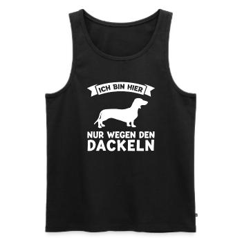 Dackel Hund Hunde Geschenk - Männer Premium Bio Tank Top - Schwarz - Vorne - Michal (187cm)