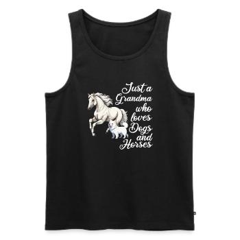 Pferd Pferde und Hund Hund Geschenk - Männer Premium Bio Tank Top - Schwarz - Vorne - Michal (187cm)