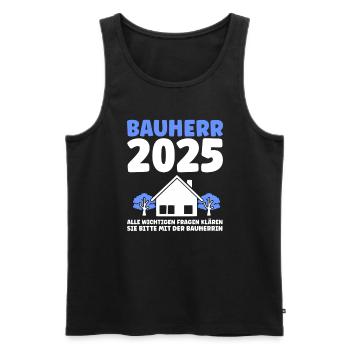 Bauherr Traumhaus Bauherrin Geschenk - Männer Premium Bio Tank Top - Schwarz - Vorne - Michal (187cm)