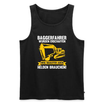 Bagger Fahrer Bagger Bauen Geschenk - Männer Premium Bio Tank Top - Schwarz - Vorne - AI Model Male 178 light (178cm)