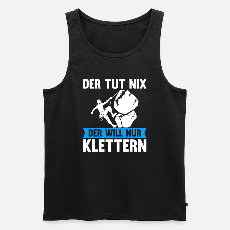 Berge Klettern Kletter Geschenk - Männer Premium Bio Tank Top - Schwarz