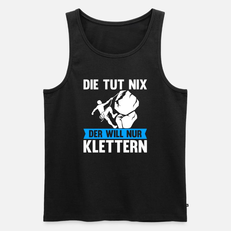 Berge Klettern Kletter Geschenk - Männer Premium Bio Tank Top - Schwarz