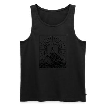 HIKING hiking mountain gift - Men's Premium Organic Tank Top - black - Front - Michal (187cm)