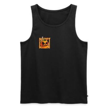 Happy Halloween, Pumpkin, Halloween - Männer Premium Bio Tank Top - Schwarz - Vorne - Michal (187cm)