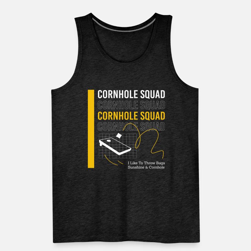 Cornhole Player Sack Tossing Throwing Bags Men's Premium Organic Tank Top