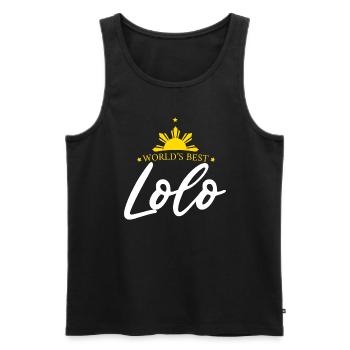 Opa Lolo Design für stolze Pinoys - Männer Premium Bio Tank Top - Schwarz - Vorne - Michal (187cm)
