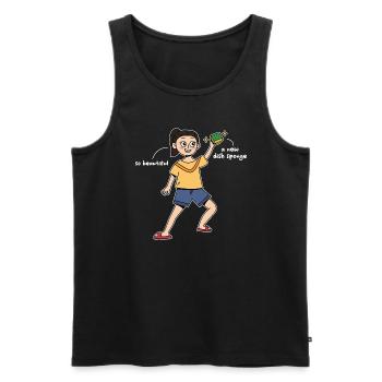 Fil-Am dishwashing sponge design for proud Pinoys - Men's Premium Organic Tank Top - black - Front - AI Model Male 178 light (178cm)