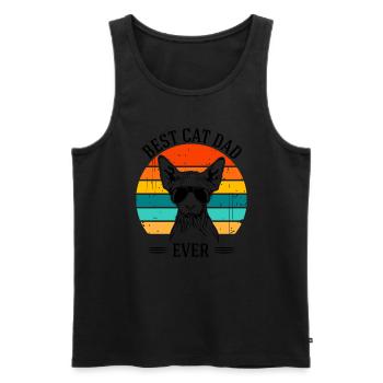 Best Cat Dad Ever Sphynx Cat Cats Wilsigns - Men's Premium Organic Tank Top - black - Front - Michal (187cm)