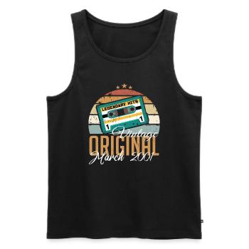 März 2001 - Geburtstagsgeschenk - Männer Premium Bio Tank Top - Schwarz - Vorne - Michal (187cm)