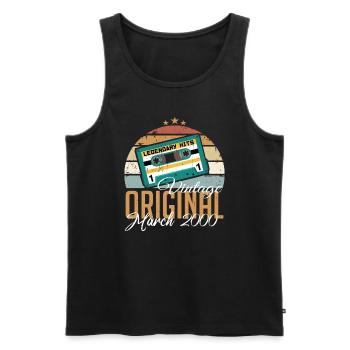 March 2000 - Birthday present - Men's Premium Organic Tank Top - black - Front - Michal (187cm)