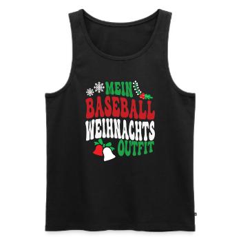 Baseball Weihnachten Outfit Baseballspieler XMAS - Männer Premium Bio Tank Top - Schwarz - Vorne - Michal (187cm)