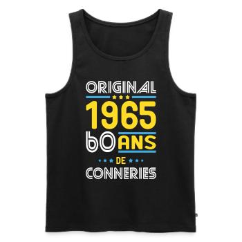 Anniversaire 60 ans - Original 1965 - Conneries - Débardeur bio Premium Homme - noir - Devant - Michal (187cm)