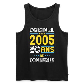 Anniversaire 20 ans - Original 2005 - Conneries - Débardeur bio Premium Homme - noir - Devant - Michal (187cm)