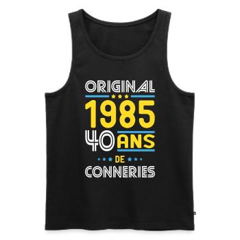 Anniversaire 40 ans - Original 1985 - Conneries - Débardeur bio Premium Homme - noir - Devant - Michal (187cm)